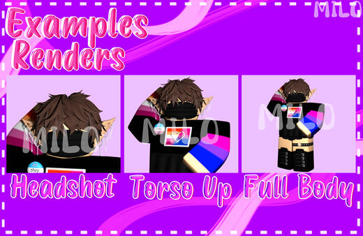 GFX Commissions Examples Renders -Headshot -Torso Up -Full Body